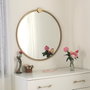 Hanah Home Espejo Redondo de Metal Dorado A708